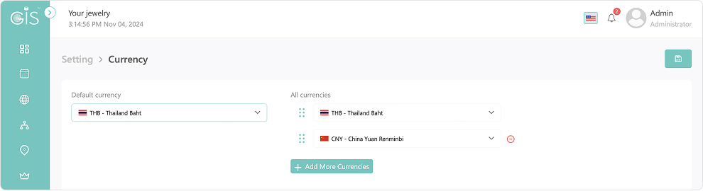 Set Default Currency