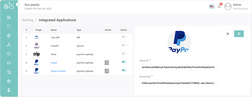 Activate Payment Gateway