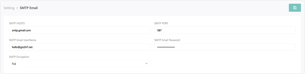 Set SMTP Email